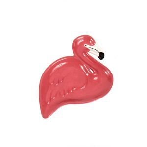Dennis East Pink Flamingo Shaped Serving Plate Ceramic 7.25 Inches